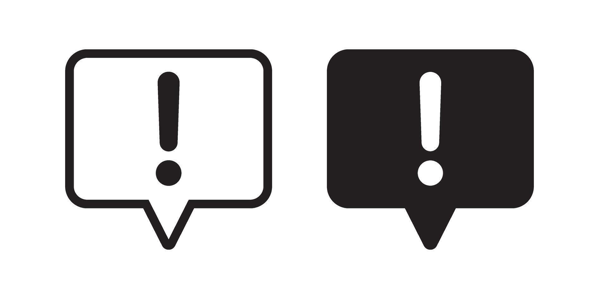 Exclamation mark in speech bubble, Exclamation mark icon. Hazard warning, warn symbol. vector