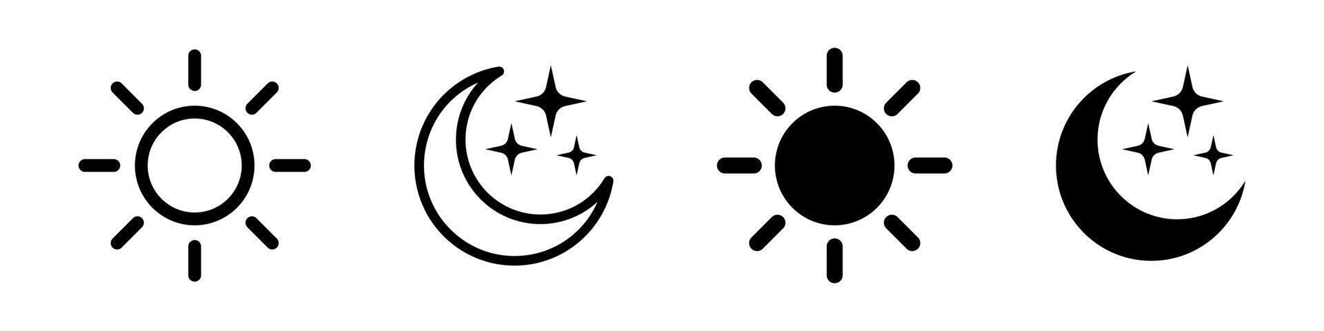 Sun and moon icon illustration isolated sign symbol. vector