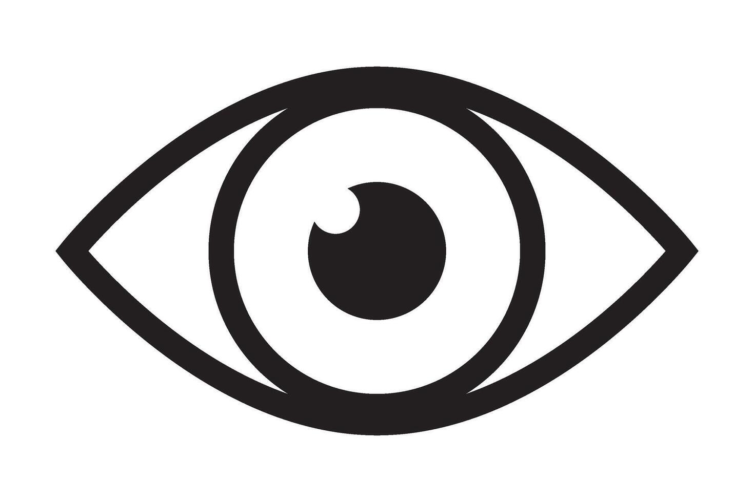 Eye icon, eye black icon. vector