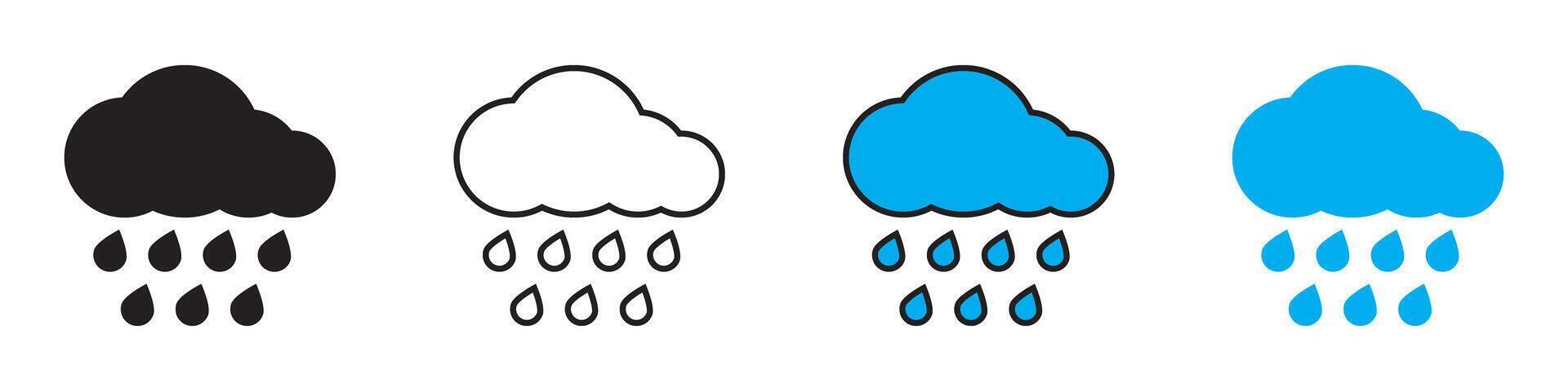 Rain Icons collection. Cloud rain Icon for your web site design, app, logo. vector
