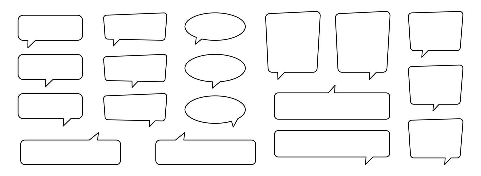 Collection of line speech bubble, ounline speech balloon, line chat bubble. vector