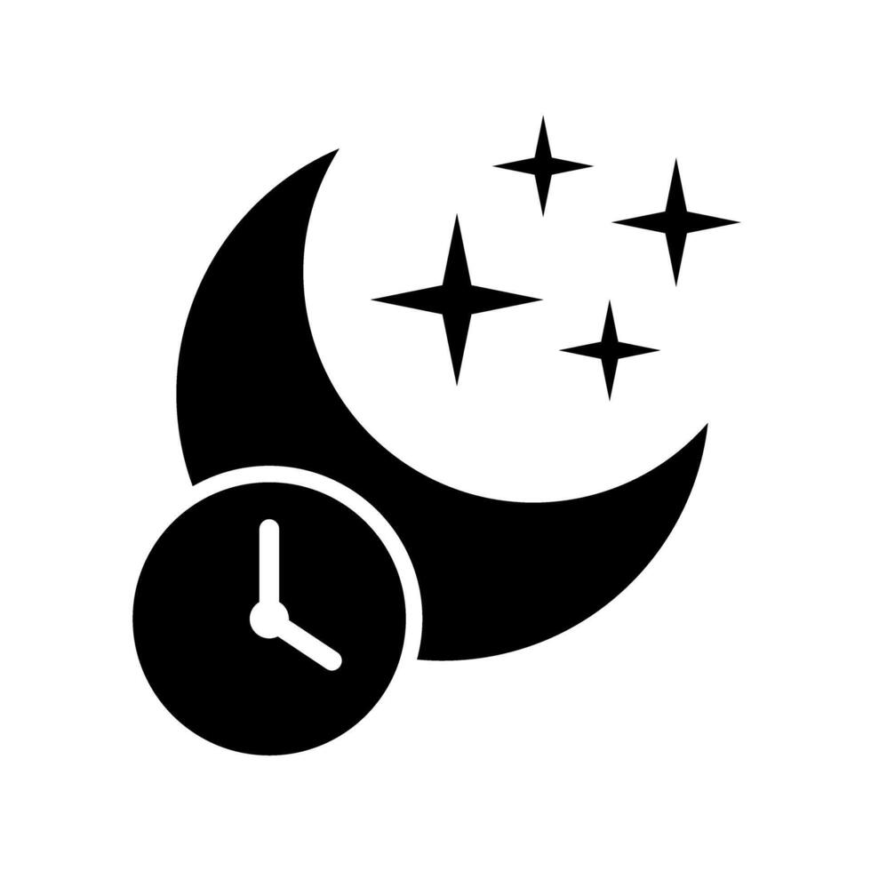 Sleep time mode simple icon. Nighttime bedtime symbol. Night icon. vector