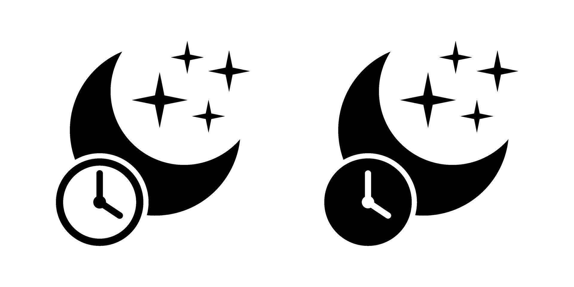 Sleep time mode simple icon. Night icon. Nighttime bedtime icon. vector