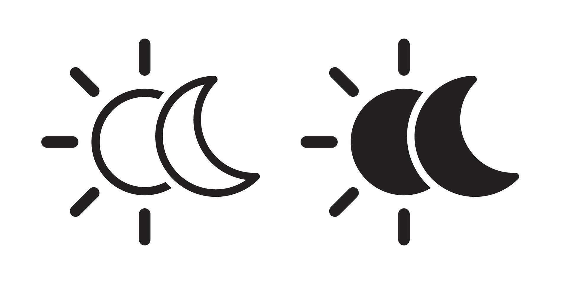 Sun and moon icon symbol. vector