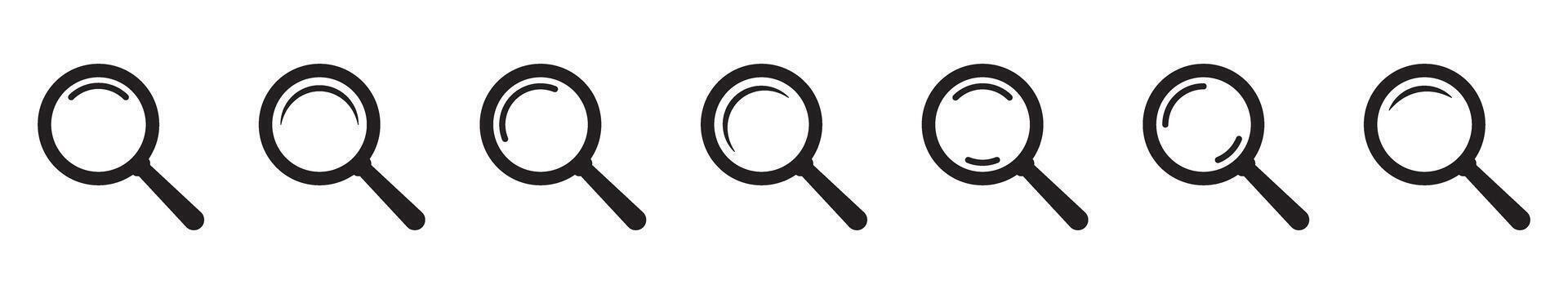 Magnifying glass icon. Loupe icons set, magnifier icons. vector