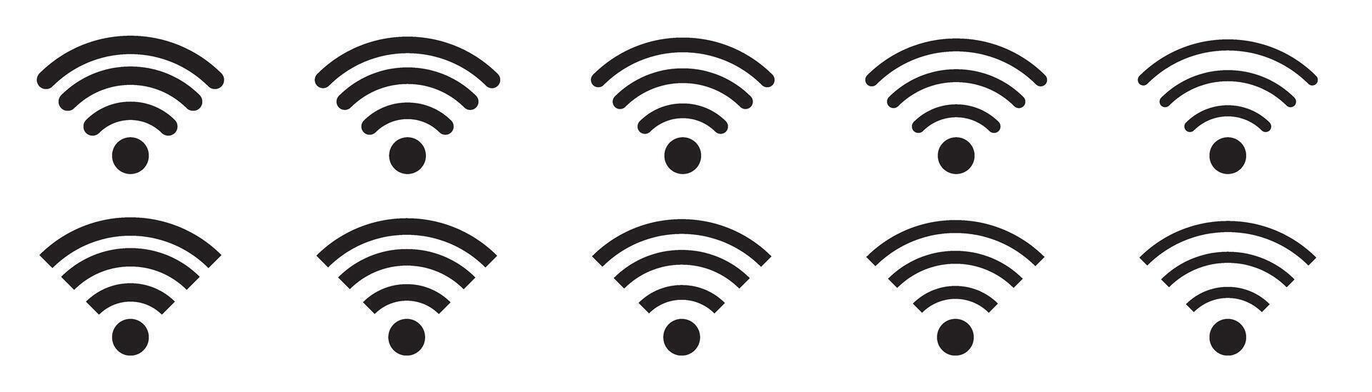 Wireless and wifi icon or wi-fi icon sign for remote internet access, Podcast symbol. vector