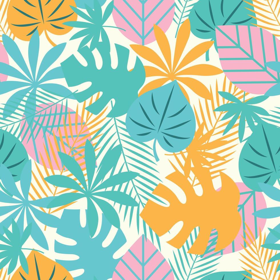 abstract minimal tropical leaves. Great for summer designs, packaging, fabric, and stylish decor projects vector