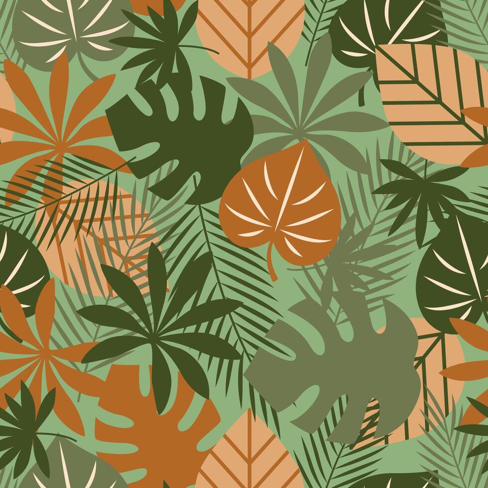 pattern with abstract minimal tropical leaves. Great for summer designs, packaging, fabric, and stylish decor projects vector