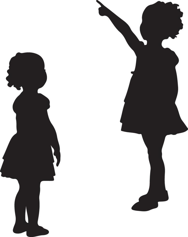 Two young children. They appear to be toddlers or preschoolers, with curly hair vector