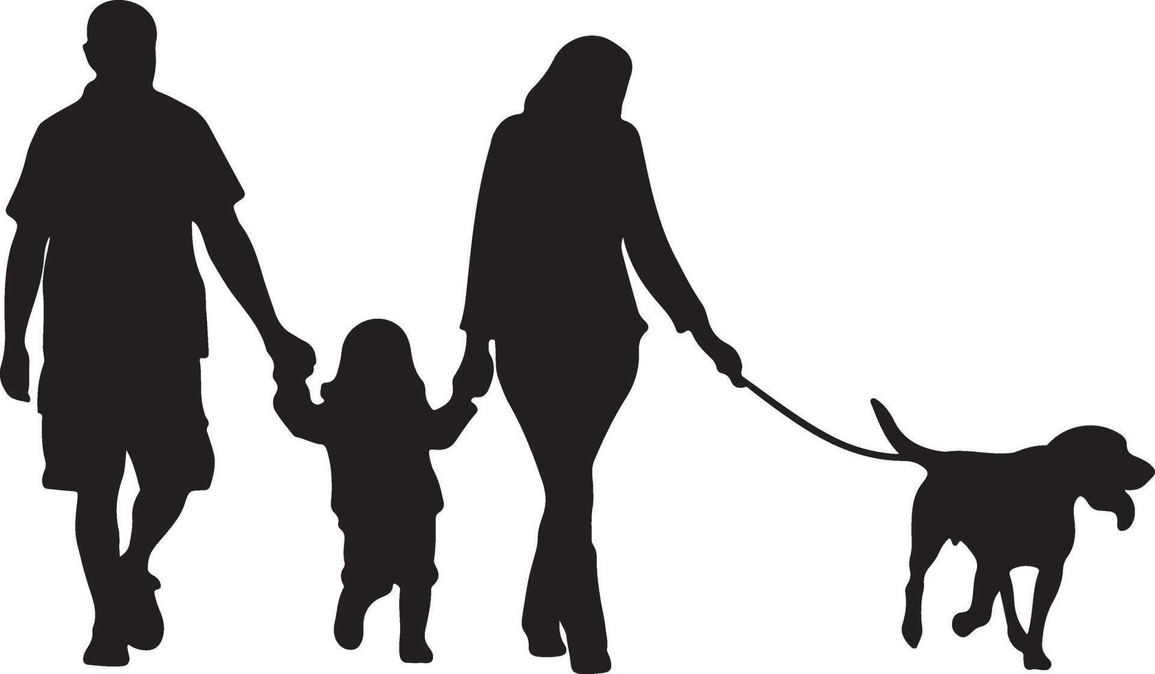 Man family with dog vector