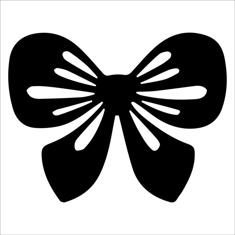 Black decorative bow with intricate cutouts vector