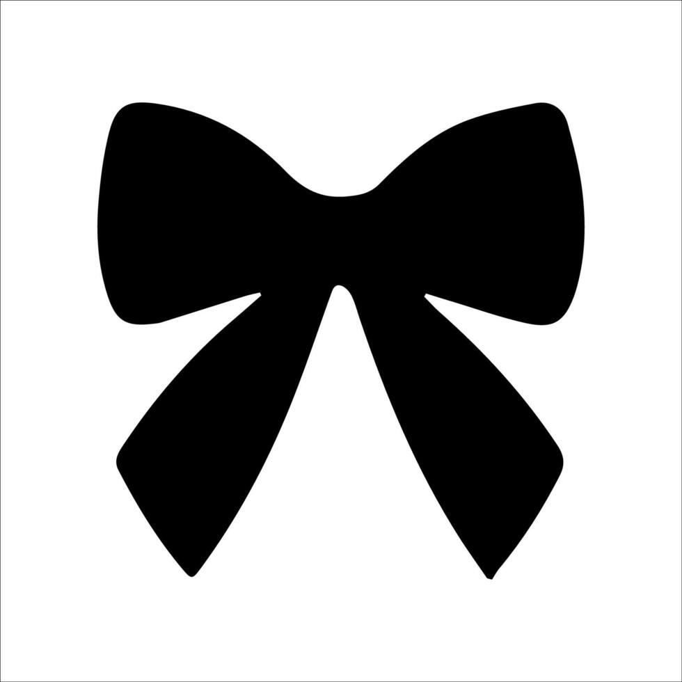 Black bow silhouette against a white background vector