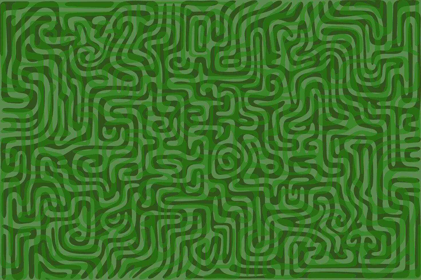 Intricate green line pattern displays mesmerizing maze-like design vector