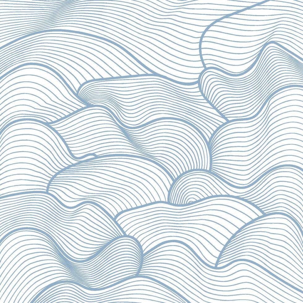 Abstract blue and white wavy pattern creating calming design for backgrounds and textiles vector