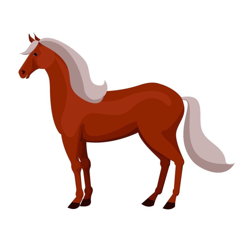 Graceful horse in profile with mane vector