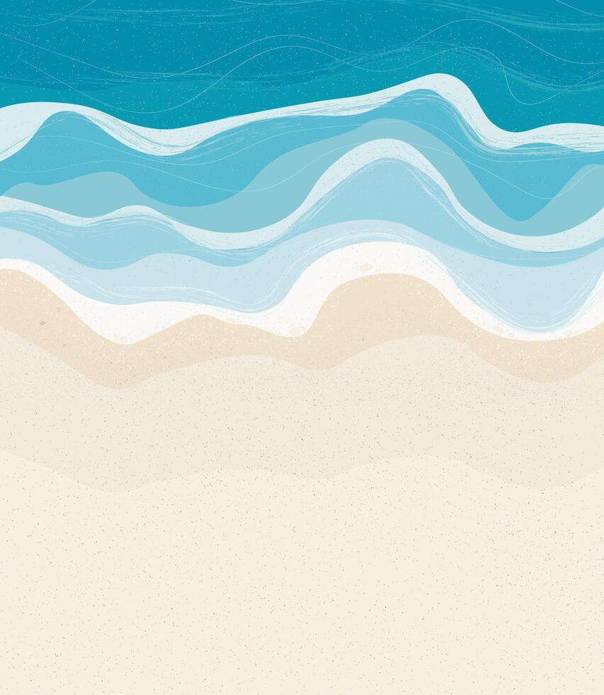 of a summer day for the background of summer time and summer vibes, the background of a tropical beach. sand and waves vector