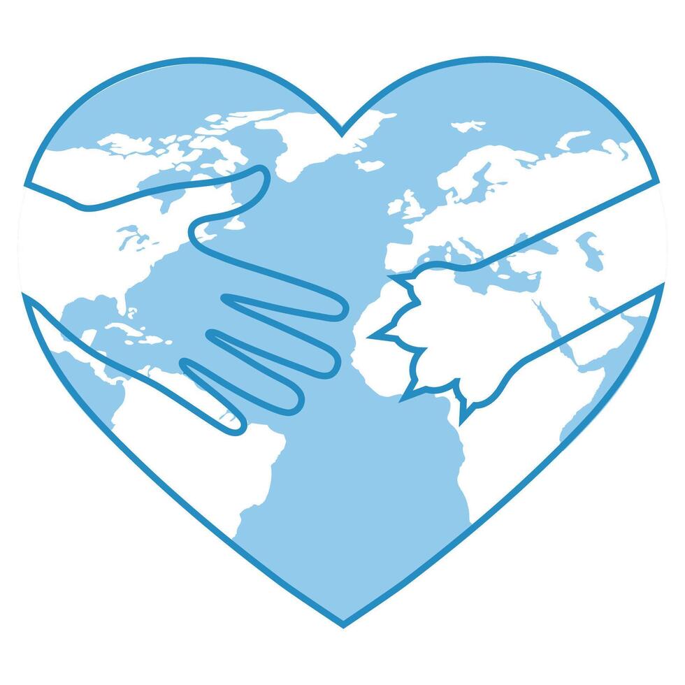 Illustration of dog paw and human hand holding globe vector