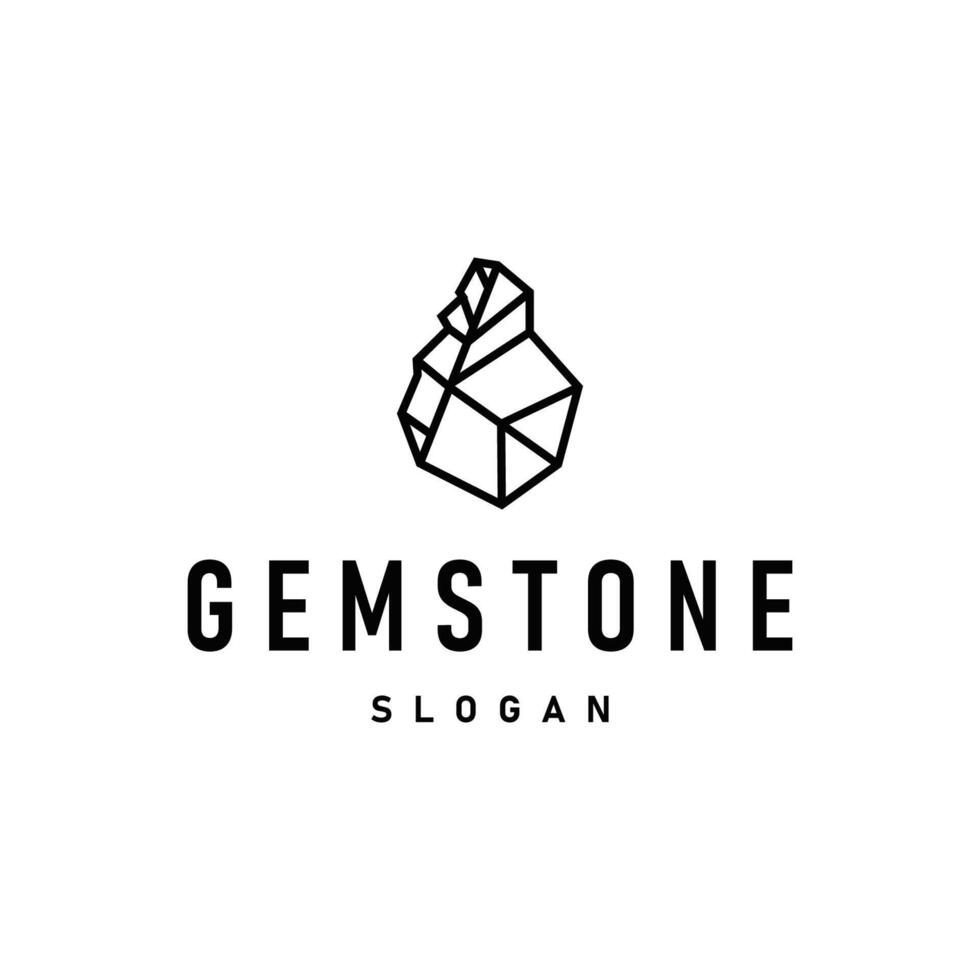 luxury jewelry design with gemstone logo concept, luxury diamond stone templet brand product concept simple vintage concept vector