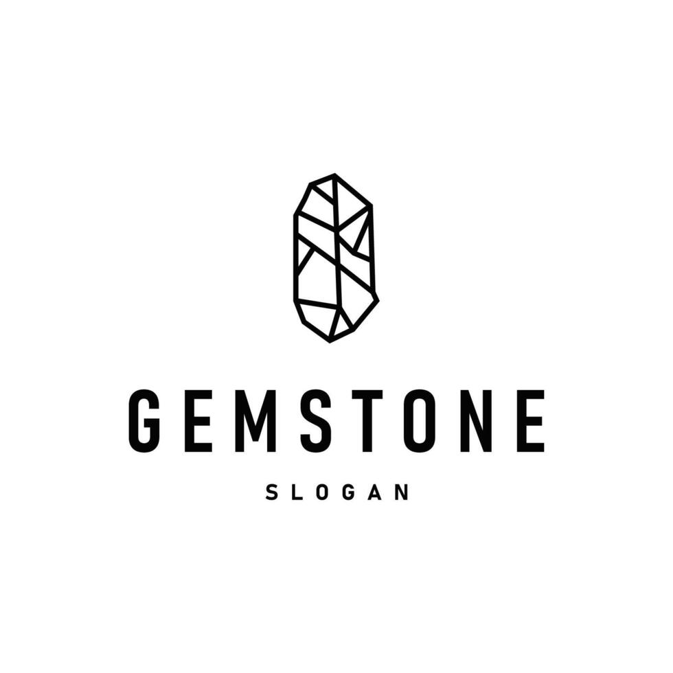 luxury jewelry design gemstone logo concept, luxury diamond stone templet brand product concept simple vintage concept vector