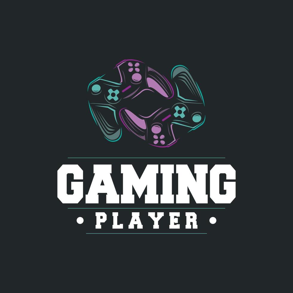 game console logo concept design game tool pro player silhouette symbol modern game stick gamepad illustration brand team template vector