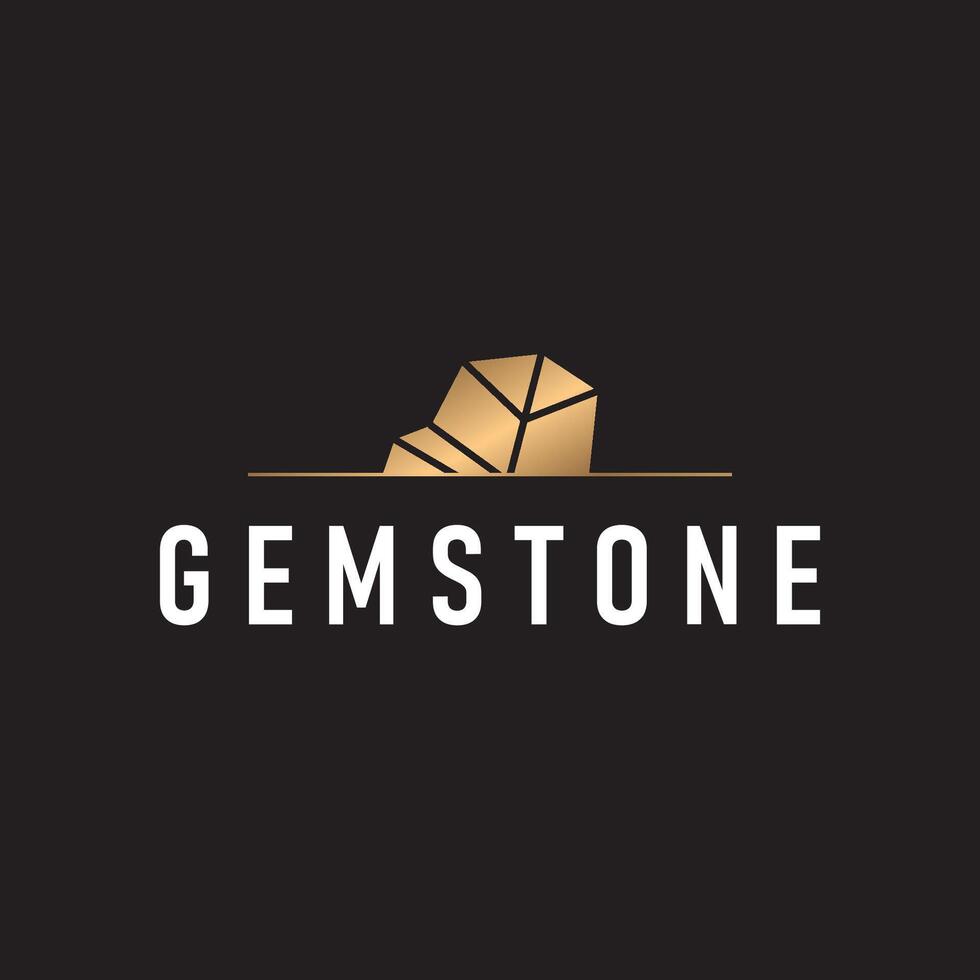 jewelry design with gemstone logo concept, luxury diamond stone templet brand product concept with simple vintage concept vector