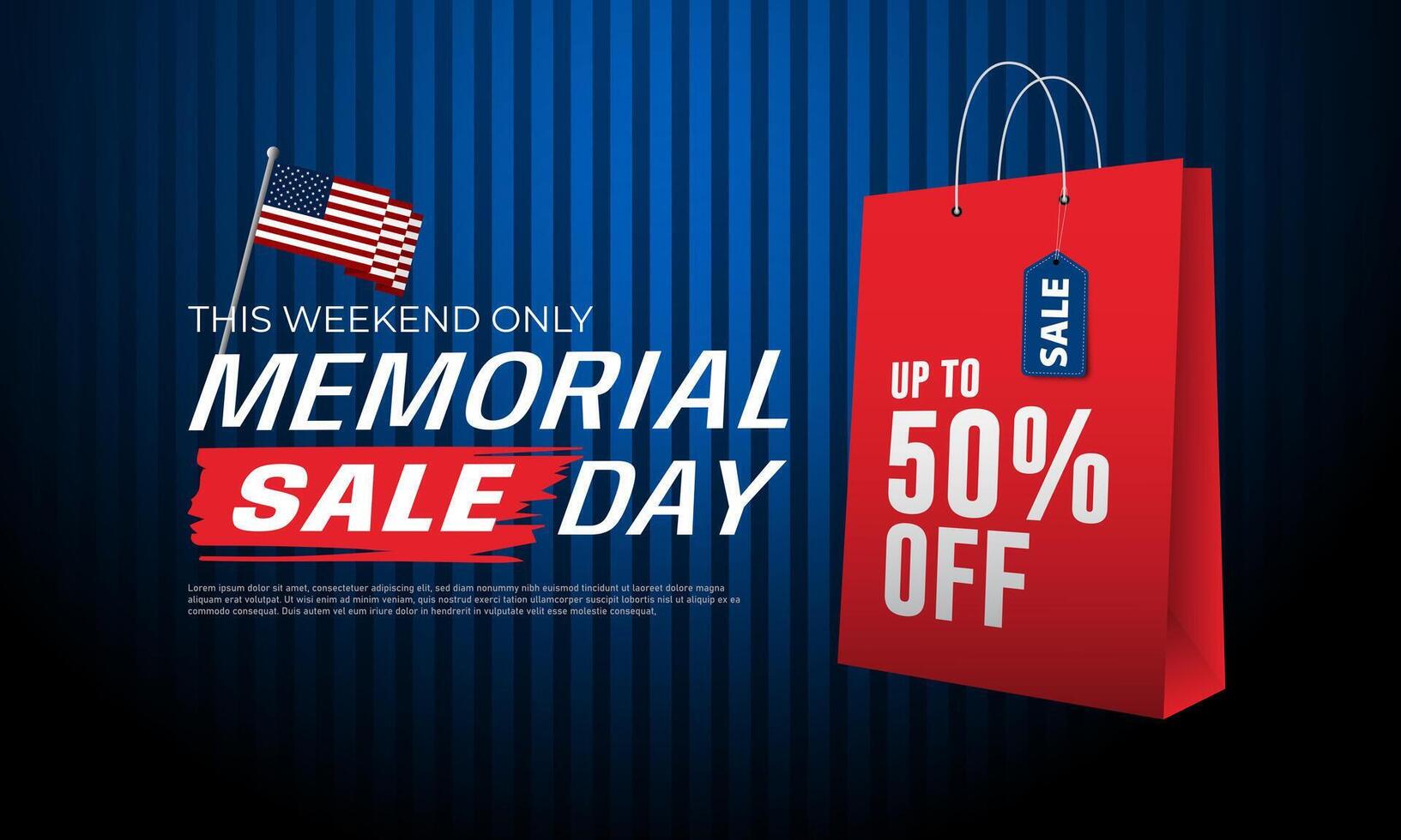 Memorial Day Sale Background Business Concept illustration vector
