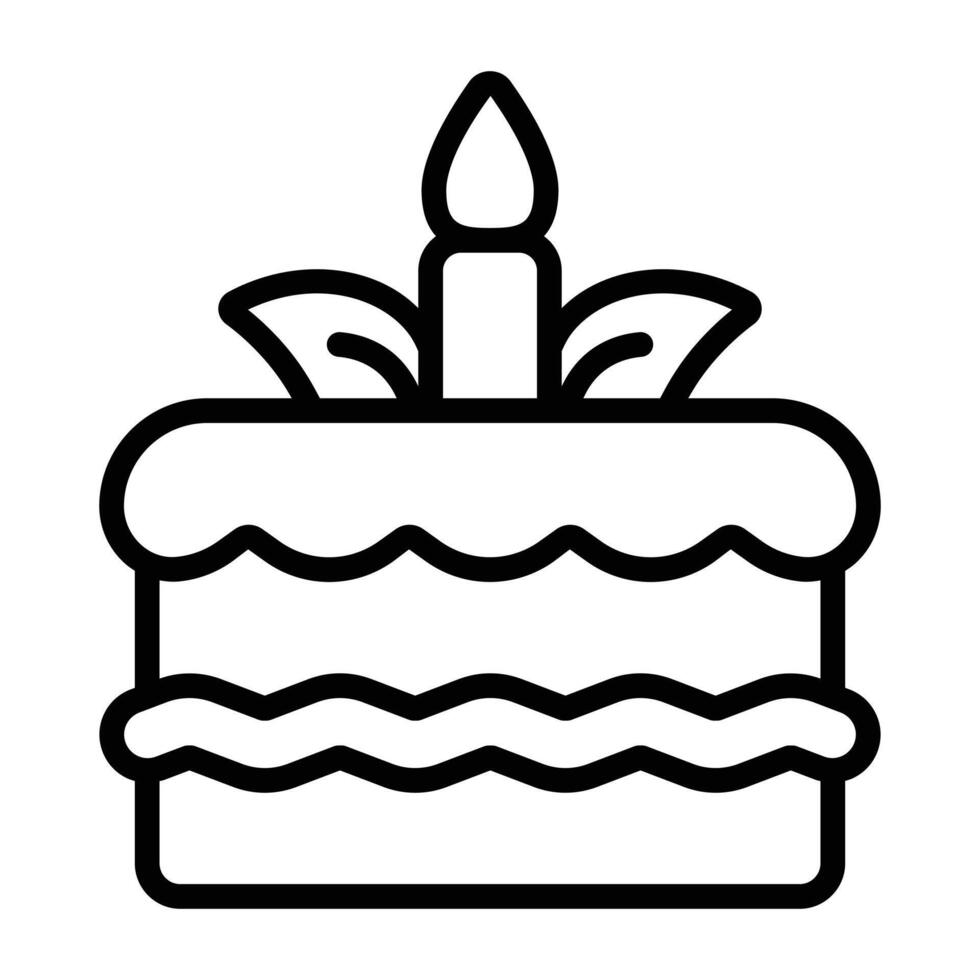 Simple Cake outline icon. The icon can be used for websites, print templates, presentation templates, illustrations, etc vector
