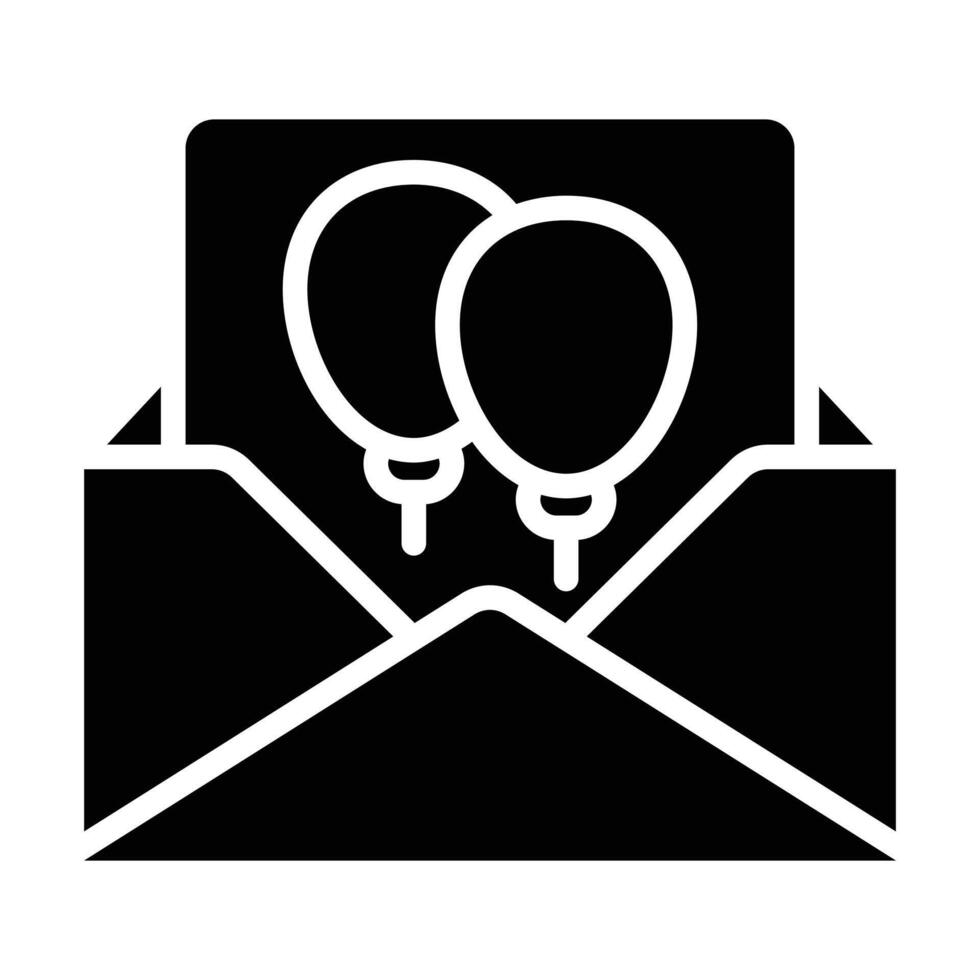 Simple Party Invitation glyph icon. The icon can be used for websites, print templates, presentation templates, illustrations, etc vector