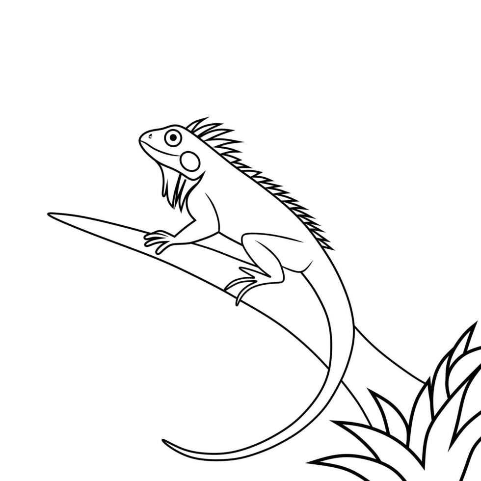 Iguana Line Art Illustration vector