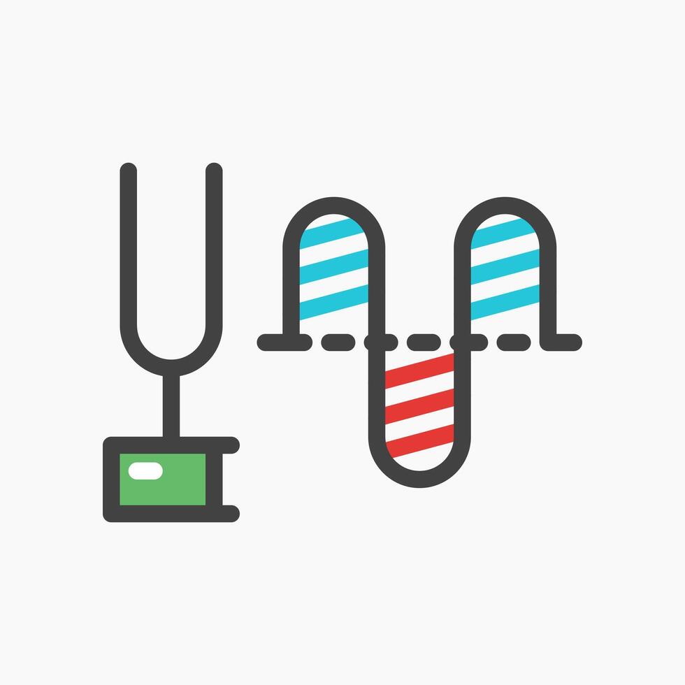 Design Illustration graphic of tuning fork wave icon with colored outline style. Suitable for UI, mobile design, web design, etc. vector