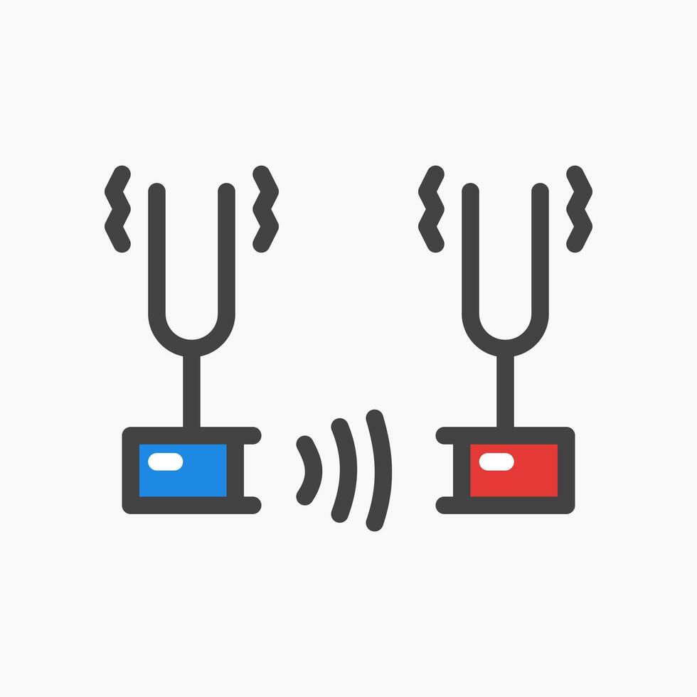 Design Illustration graphic of tuning fork icon with colored outline style. Suitable for UI, mobile design, web design, etc. vector