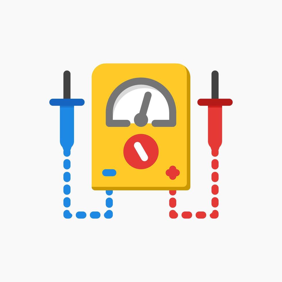 Design Illustration graphic of Voltage Meter icon with flat style. Suitable for UI, mobile design, web design, etc. vector