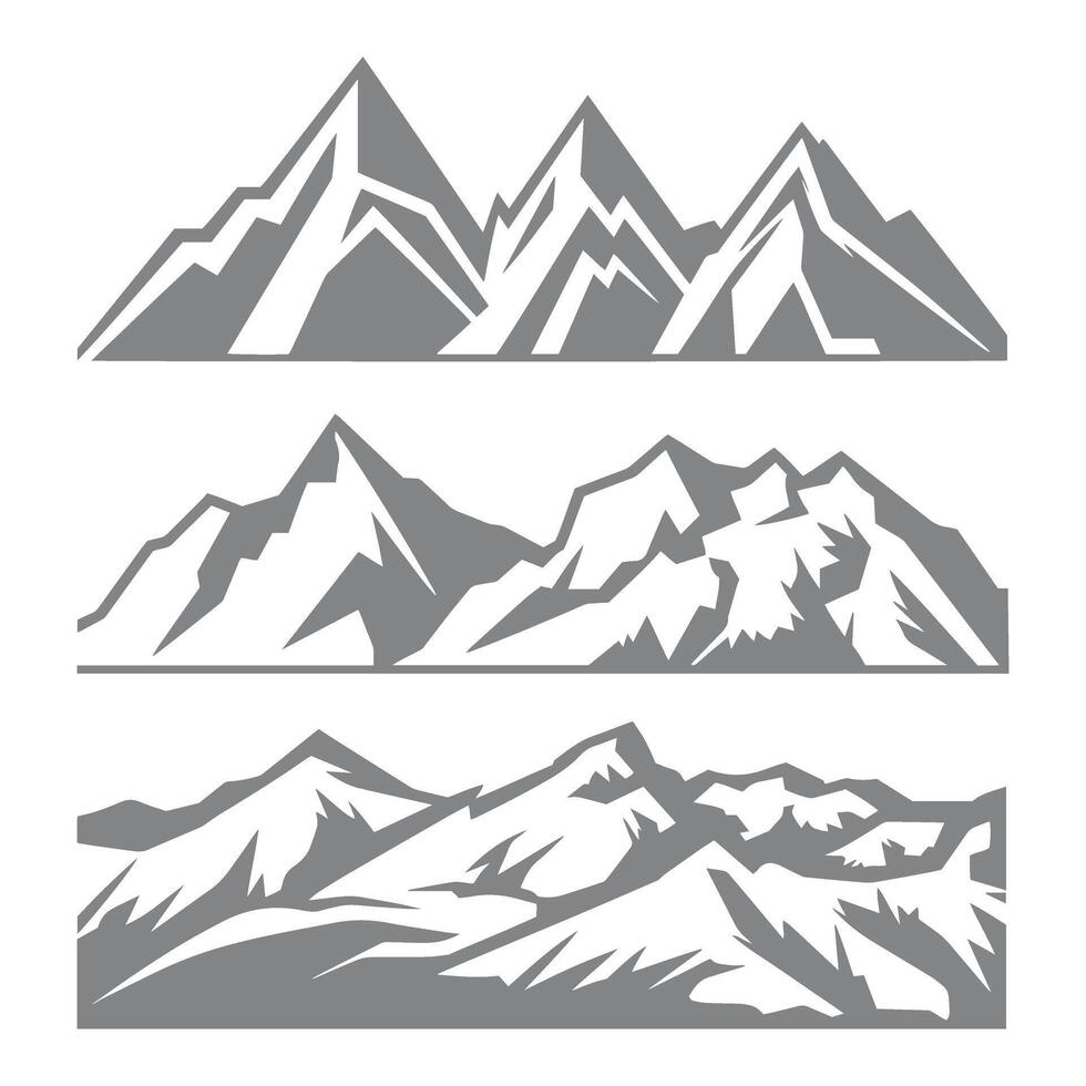 Collection of Mountain Ranges Illustration vector