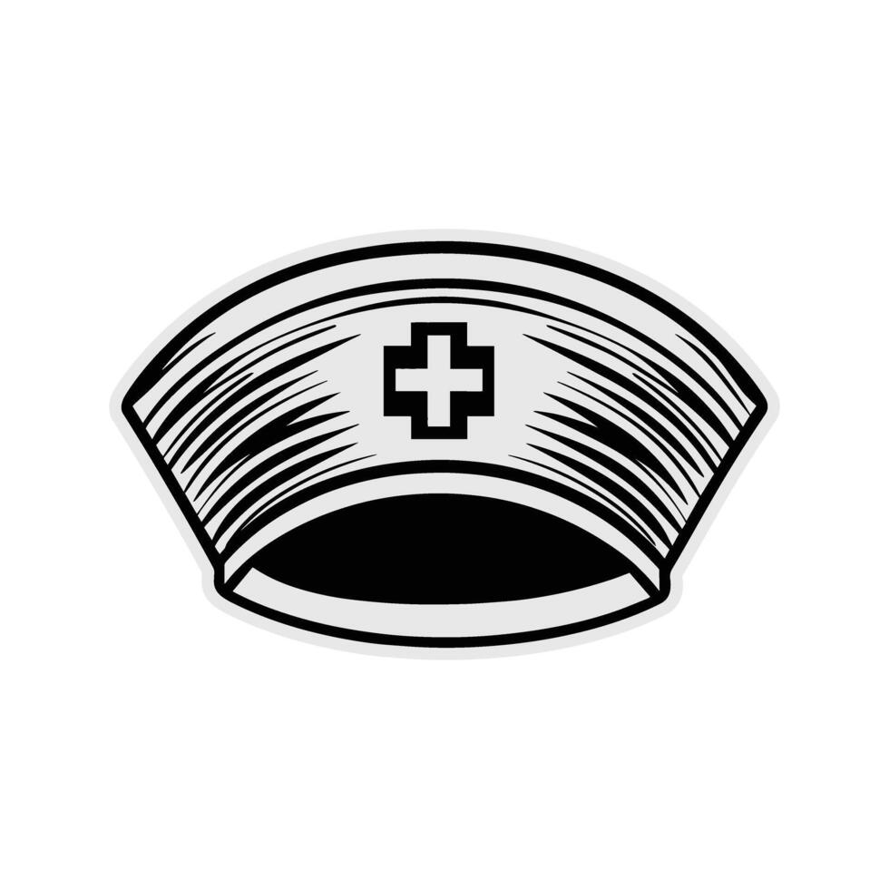 Vintage Nurse Hat Icon Illustration vector