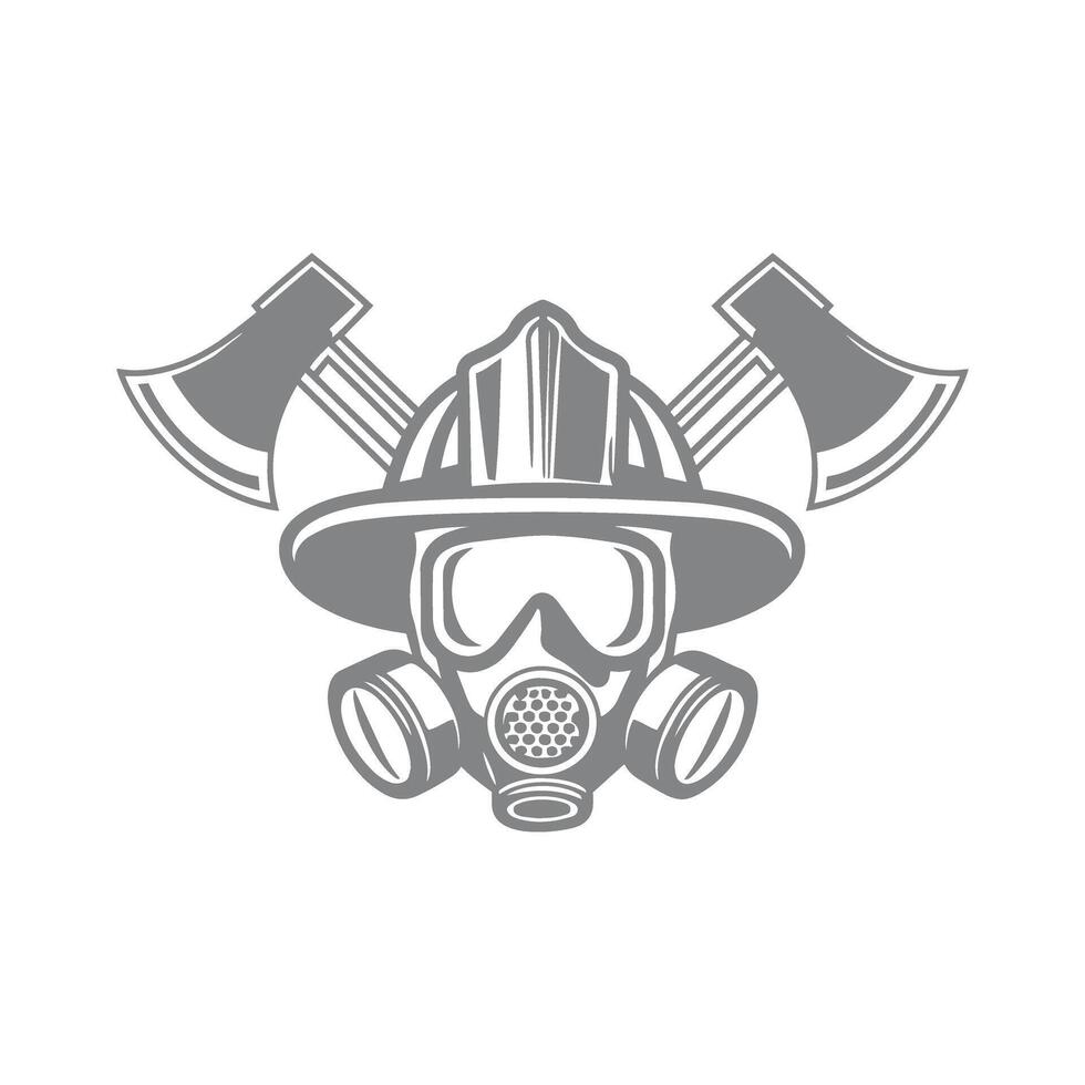 Firefighter Helmet and Axes design illustration vector