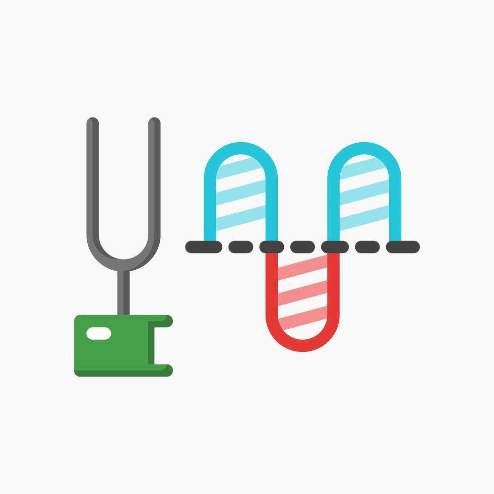 Design Illustration graphic of tuning fork wave icon with flat style. Suitable for UI, mobile design, web design, etc. vector