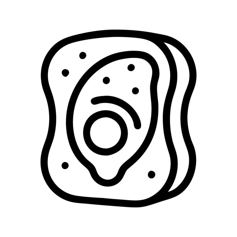 Avocado toast food symbol icon. Sliced avocado on toast indicating healthy meal. vector