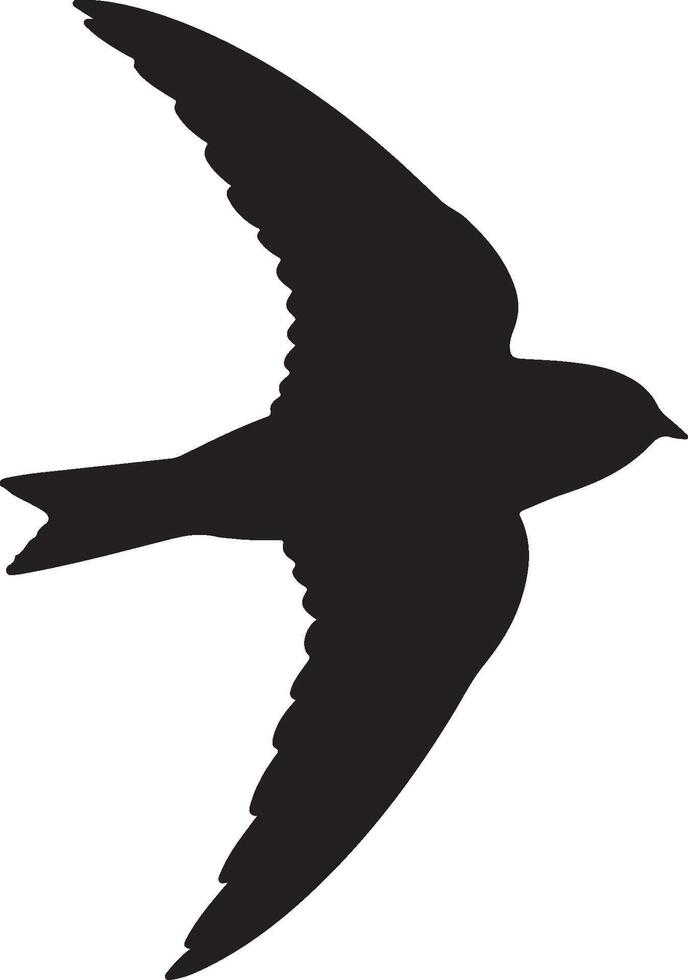 A black silhouette of a bird flying vector