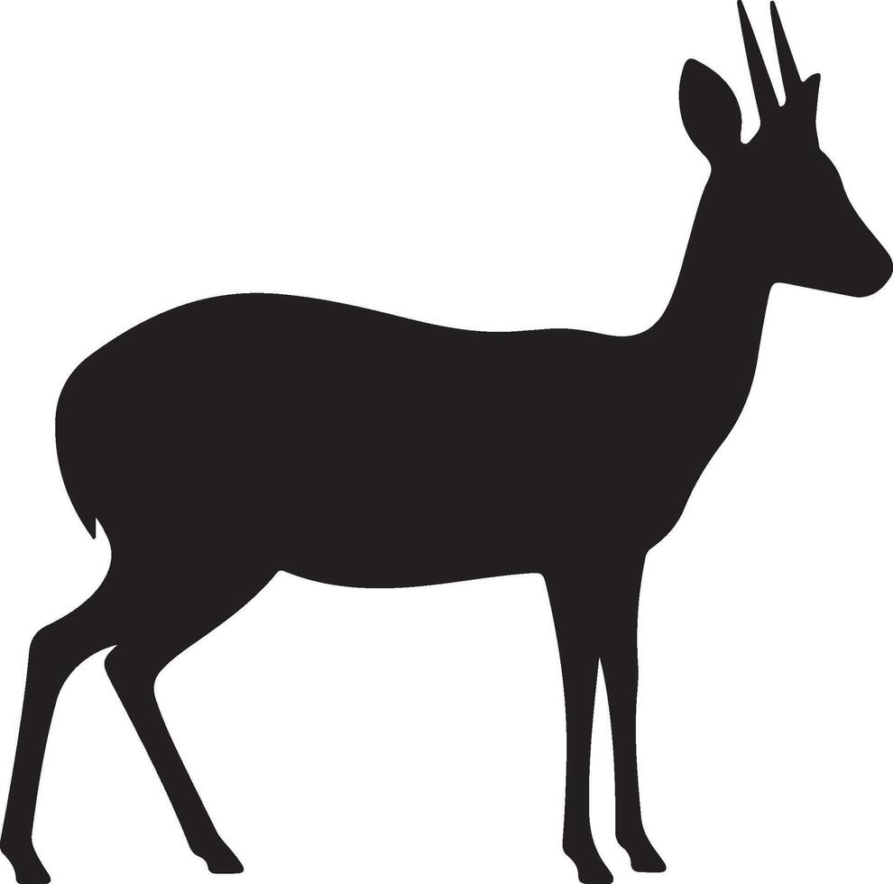 Silhouette of a deer standing on a white background vector