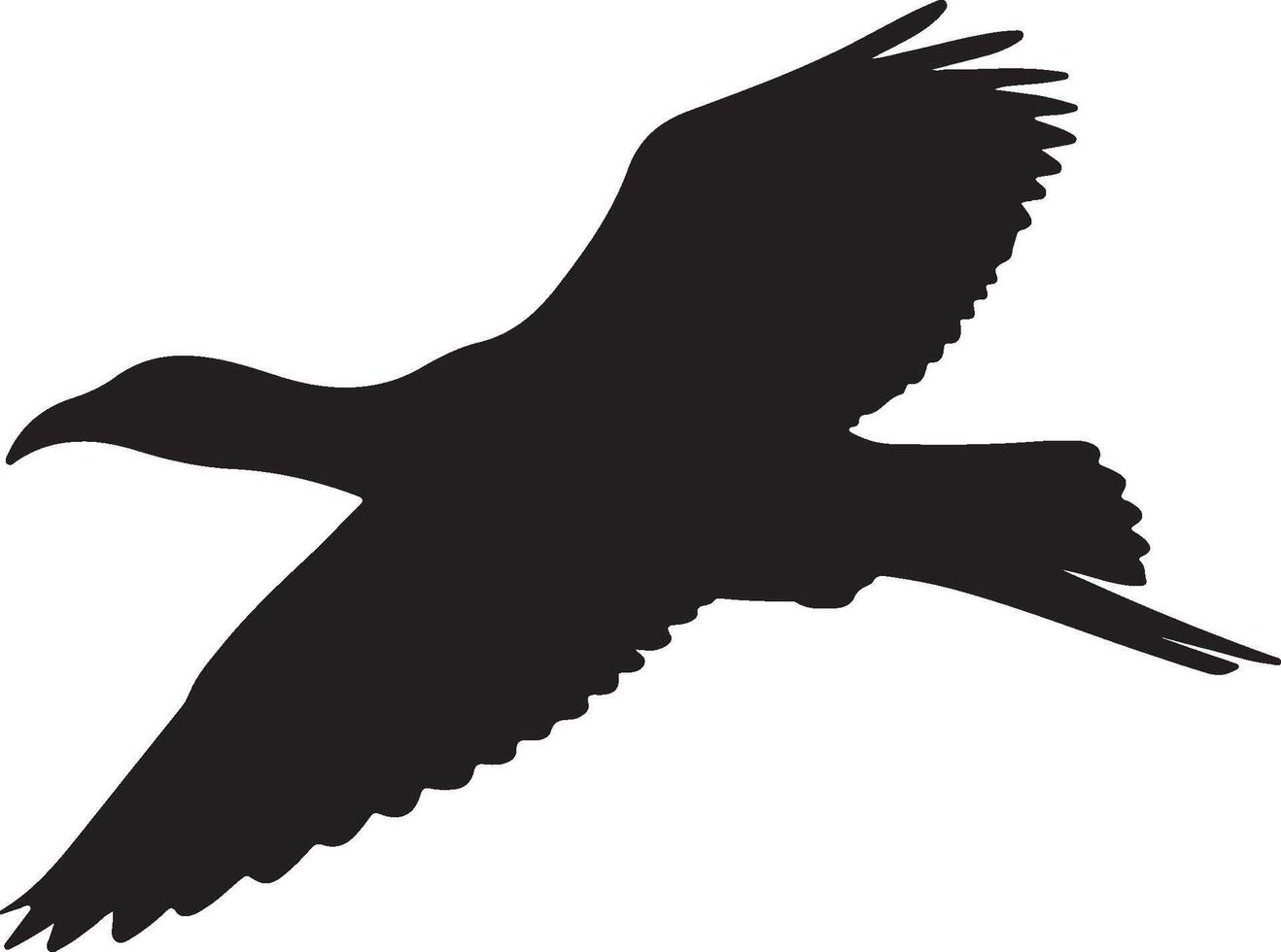 A black silhouette of a bird flying in the air vector