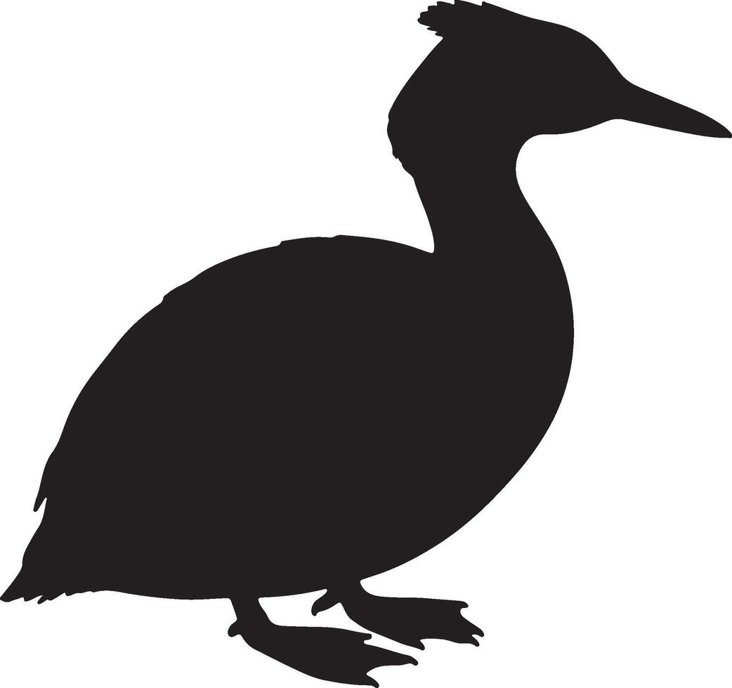 A silhouette of a duck on a white background vector