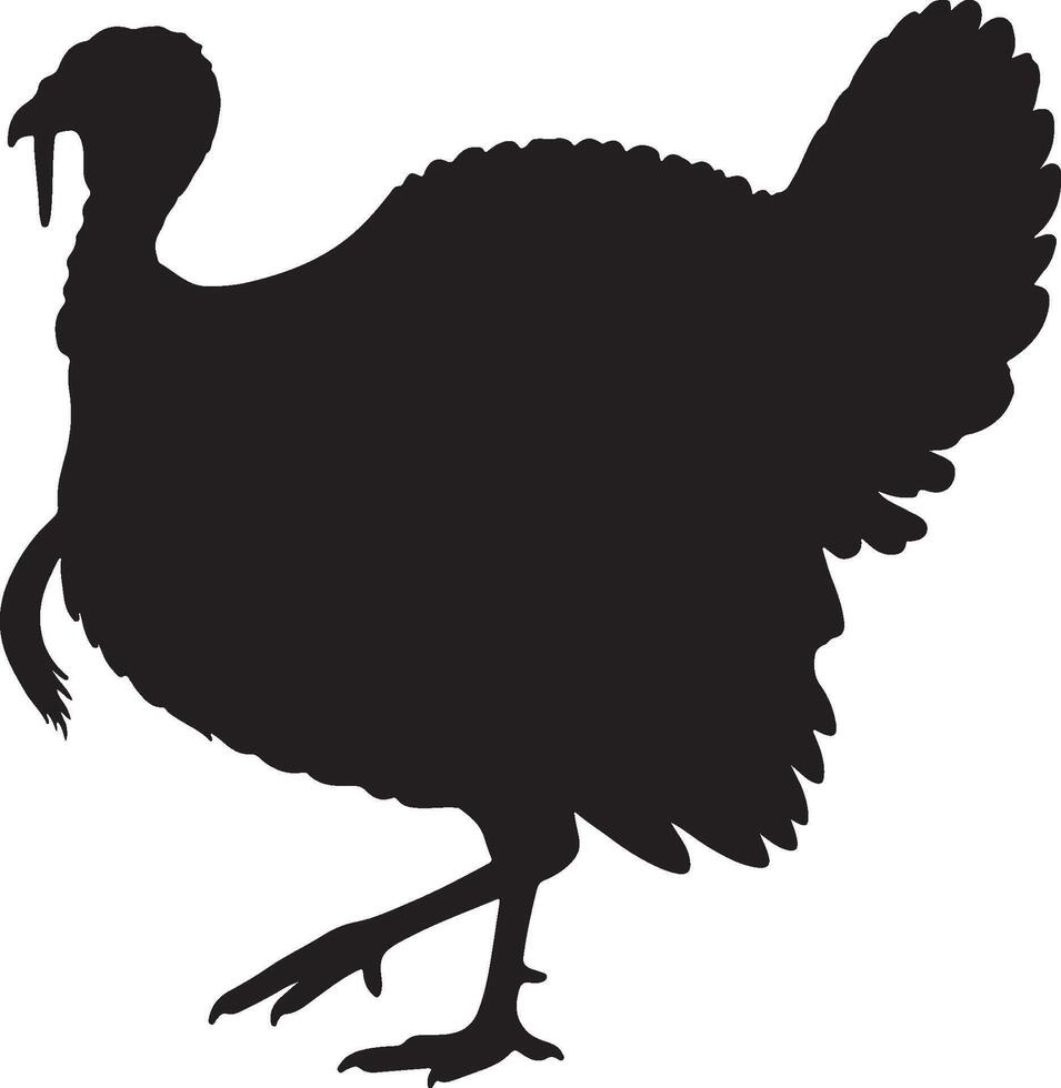 A black silhouette of a turkey on a white background vector