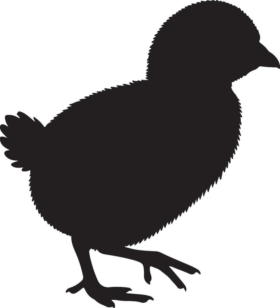A black silhouette of a chicken on a white background vector