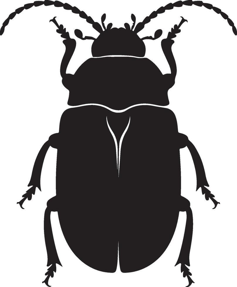 A black and white beetle silhouette on a white background vector
