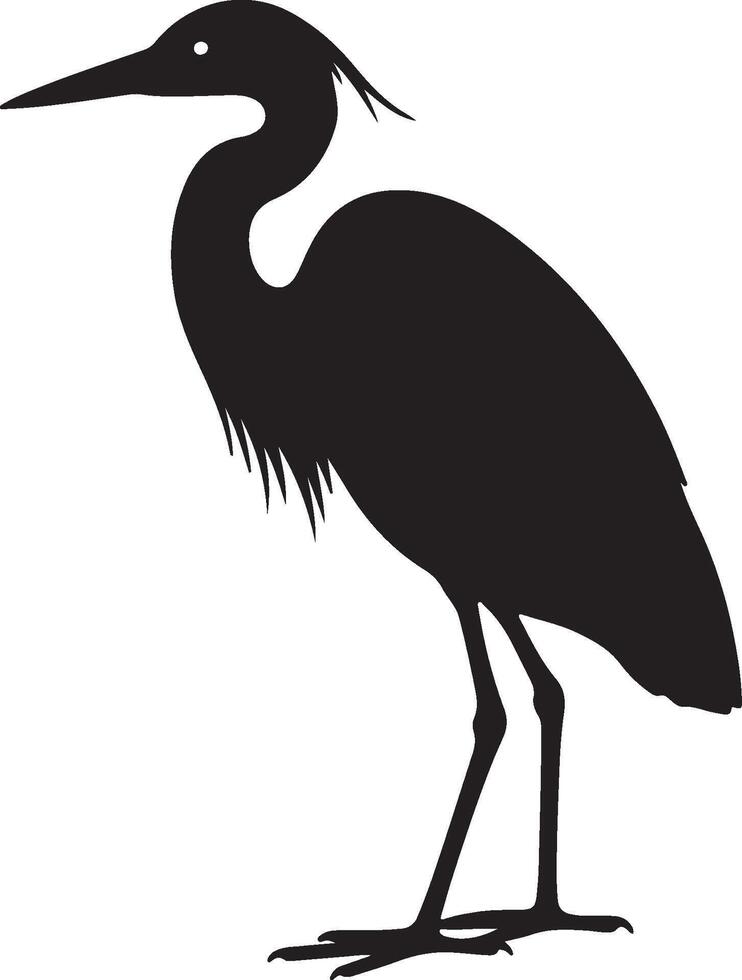 Heron silhouette on white background illustration vector