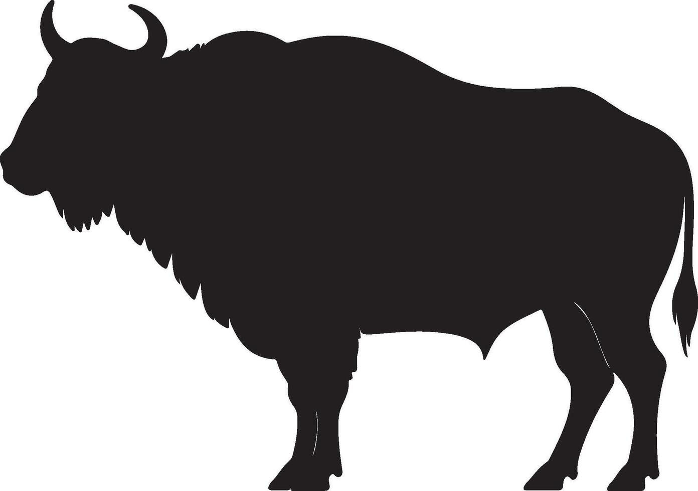 Silhouette of a bison on a white background vector