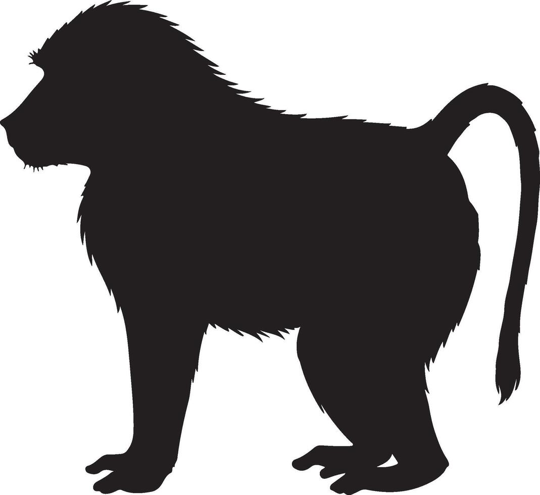 A silhouette of a monkey standing on its hind legs vector