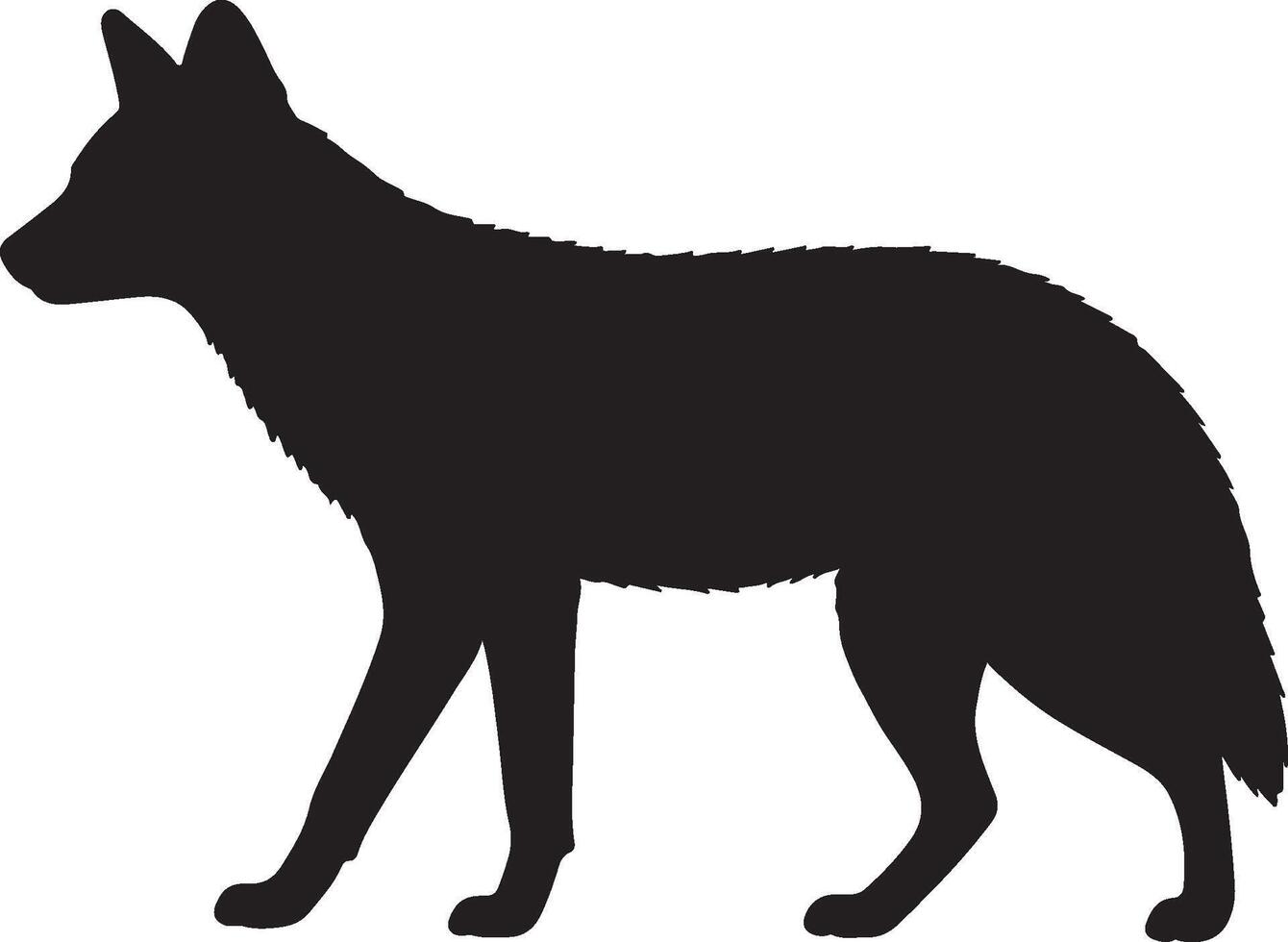 A silhouette of a dog standing on a white background vector