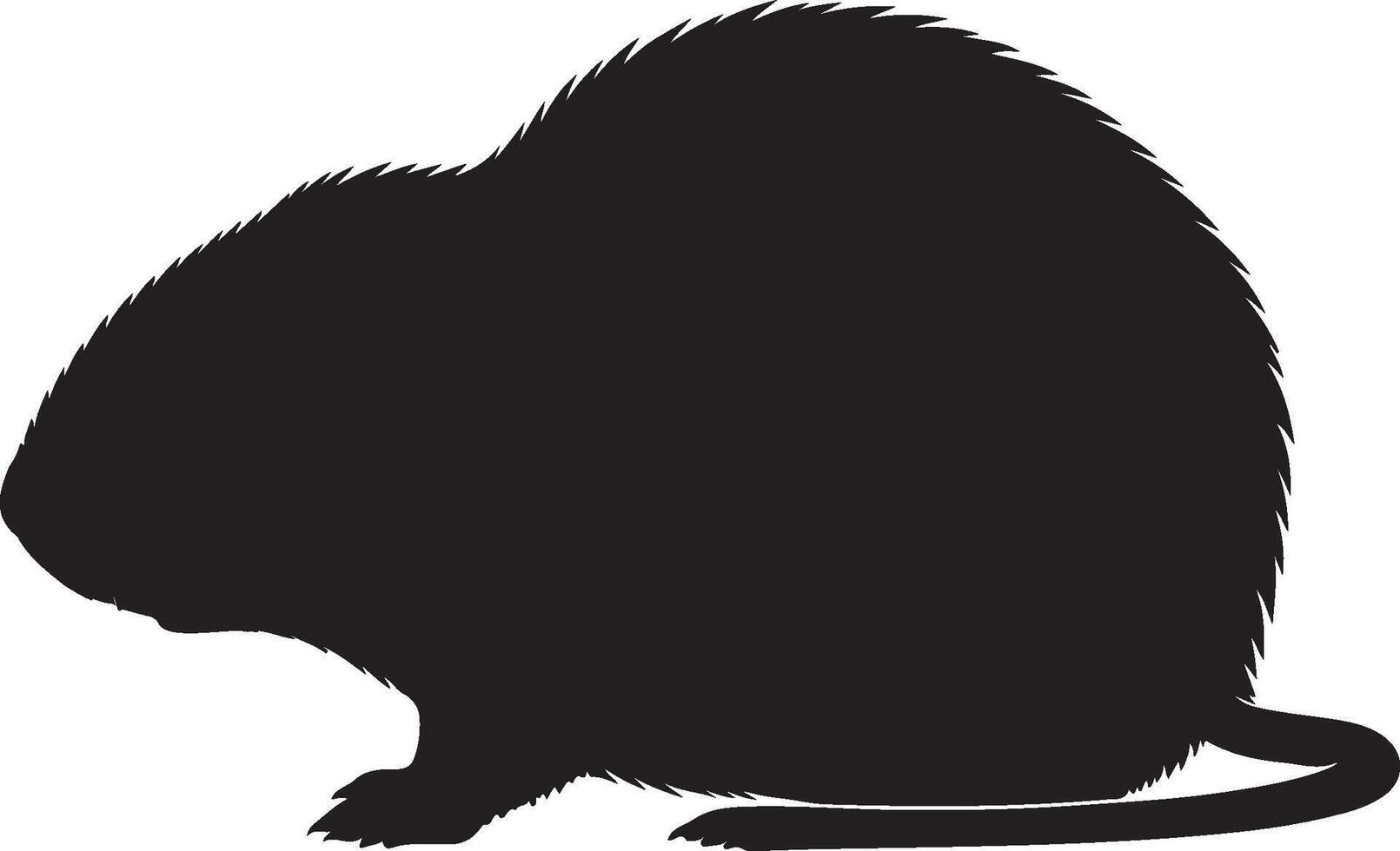 A rat is shown in silhouette on a white background vector