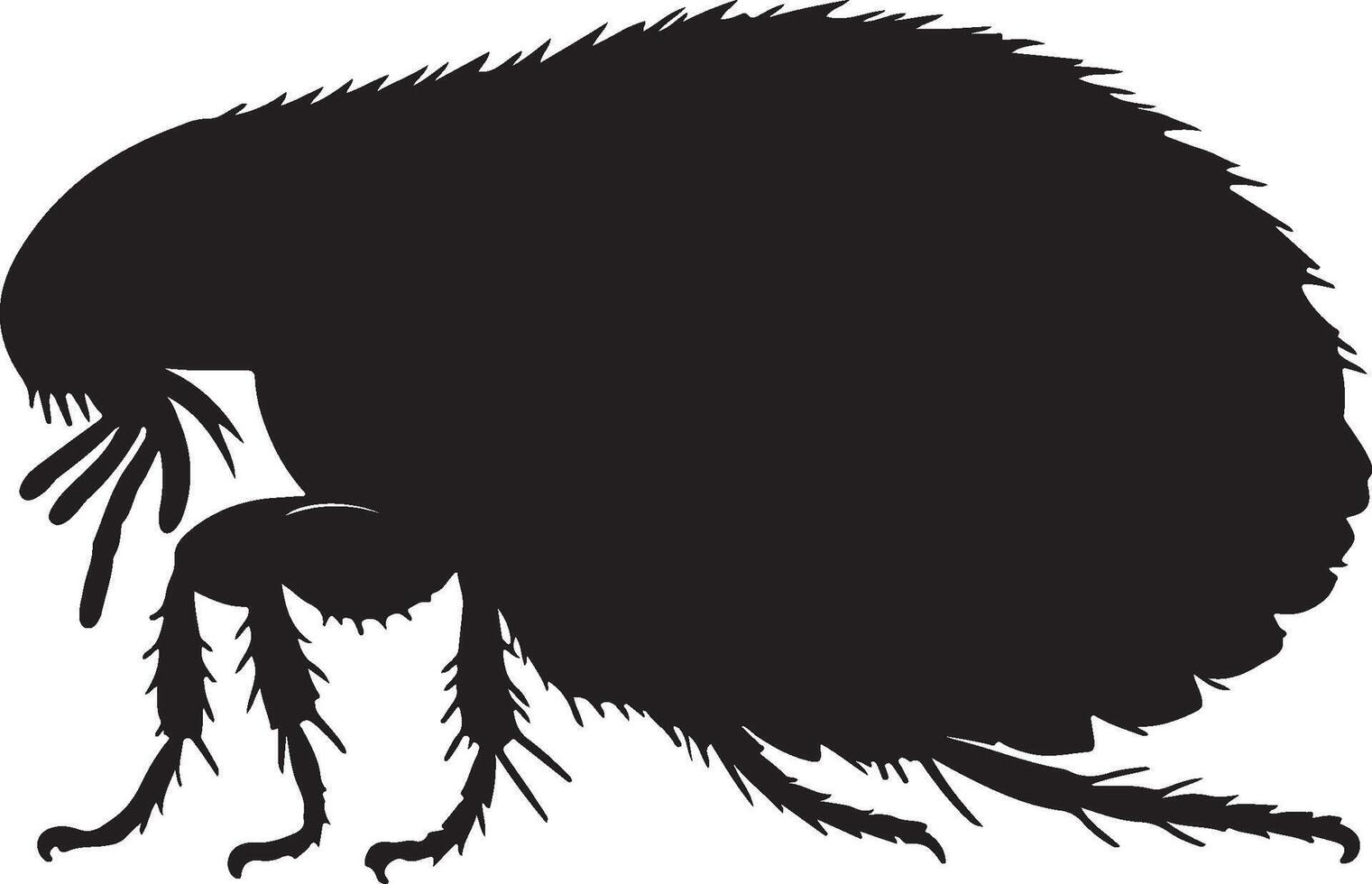 A black silhouette of a flea on a white background vector